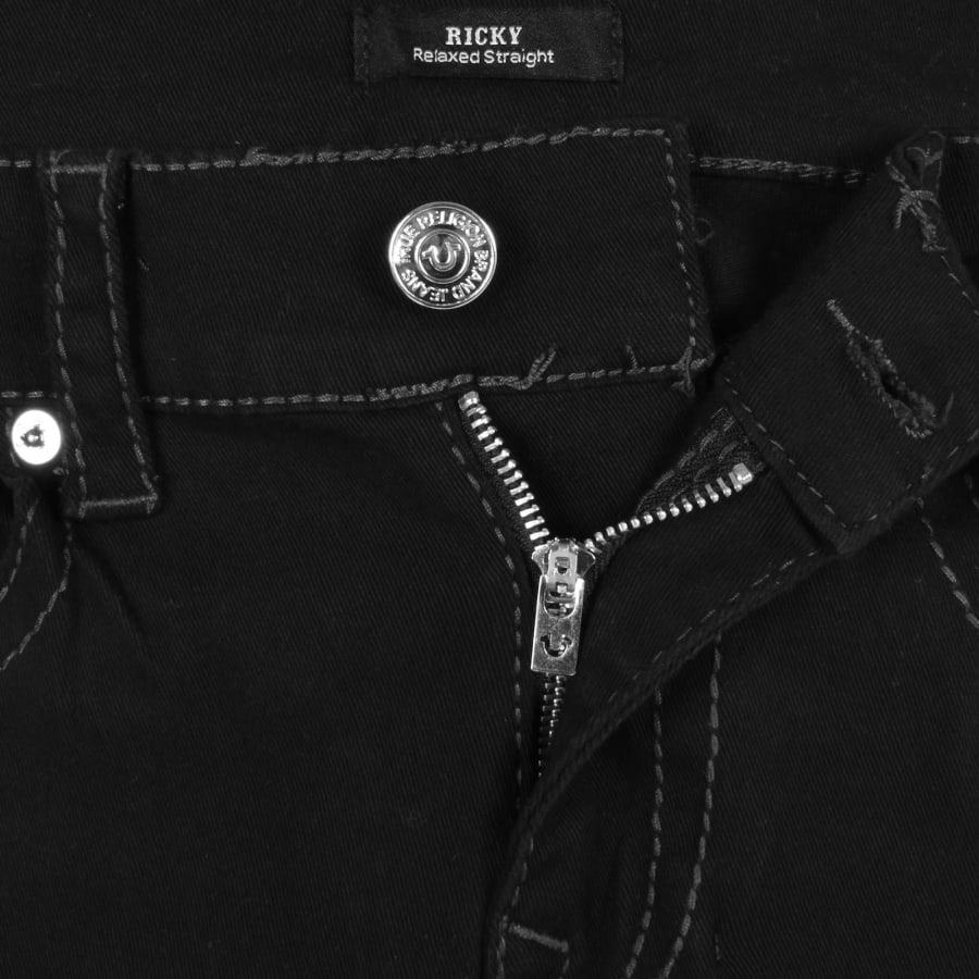 True Religion Ricky Relaxed Straight Jeans Black | Mainline